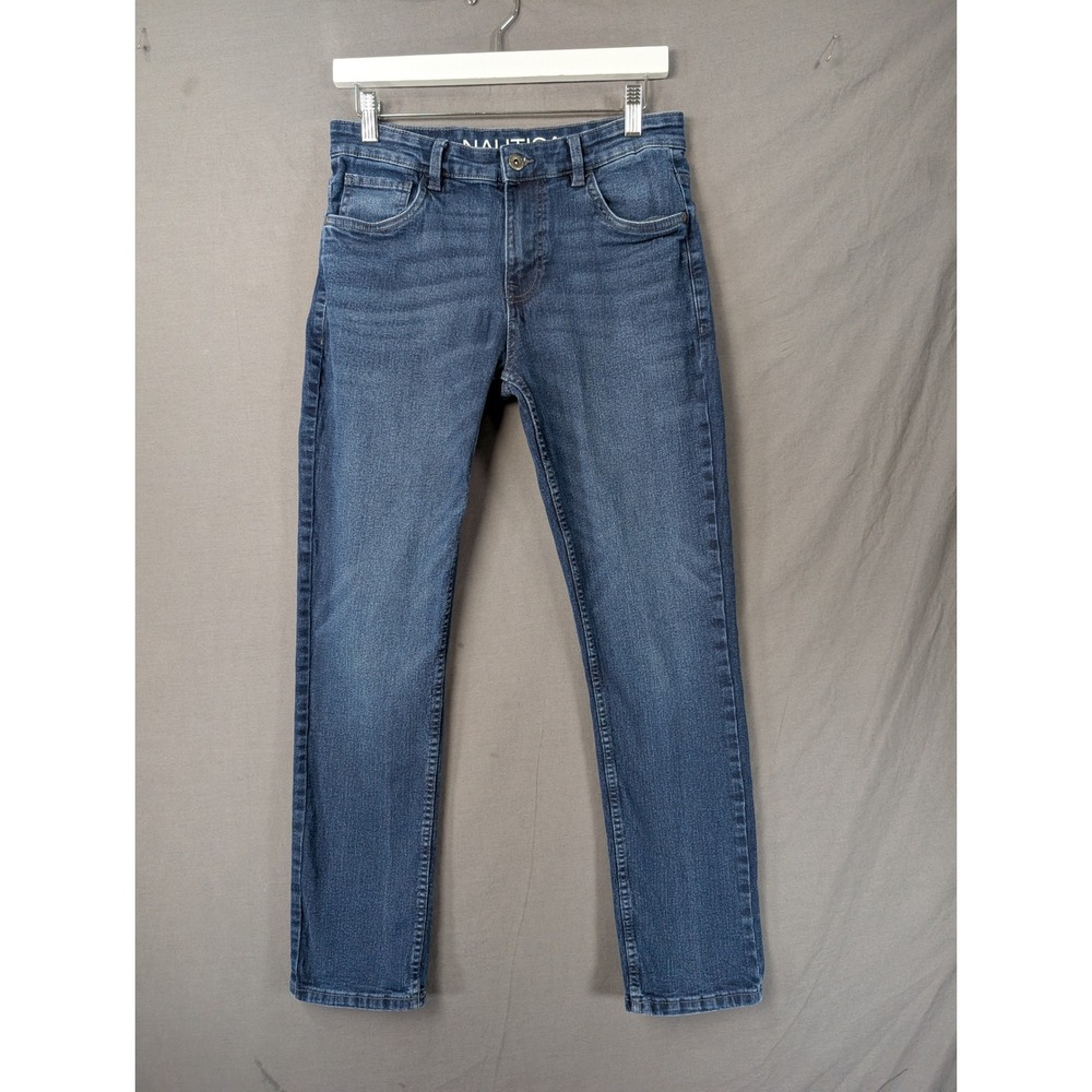 Nautica Boys Slim Fit Stretch Denim Jeans Blue‎ Size 16 Medium Wash Adjustable